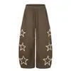 Pantalones cargo de cinco puntas con múltiples bolsillos para hombre, diseño trendy de alta costura, pantalones anchos holgados de talla grande