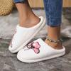 Nuevas Pantuflas Caseras Transfronterizas 2024 para Otoño e Invierno, Cálidas, Forradas de Felpa, Antideslizantes, Silenciosas, Zapatillas de Punta Cerrada