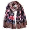 Bufanda de seda larga con estampado de flores para mujer, bufanda, venta al por mayor Yiwu, miles de proveedores
