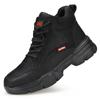 Zapatos de protección laboral anti-aplastamiento anti-perforación para hombre con puntera de acero cubiertas Impermeables de caña alta ligeros y cómodos zapatos de seguridad para el trabajo fabricantes al por mayor