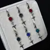 Brincos Autênticos Huazi 6m de Estrela de Quatro Pontas com Diamantes, Sensação de Luxo Leve, Temperamento Doce e Cool, Design de Personalidade de Alto Padrão, Modernos e Fáceis de Combinar
