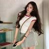 Dulce Sexy Lazo Bordado Blanco Camiseta de Manga Corta para Mujer Verano 2025 Nuevo Estilo Hombro Derecho Ajustado Top Corto