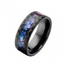 Anel da Moda Tendência em Aço Titânio com Formato de Diamante, Anel Masculino da Moda Personalizado com Esmalte de Concha Colorida, Joias Atacado para E-commerce