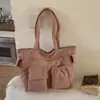 Novas Bolsas de Grande Capacidade para Outono e Inverno para Estudantes do Sexo Feminino Frequentarem as Aulas, Bolsas Tote Versáteis de Estilo Literário de Nicho e Elegantes