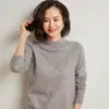 Novo Suéter de Tricô de Cashmere Feminino Outono/Inverno 2026, Gola Alta Meia, Solto, Fashion, Versátil, Emagrecimento, Estilo Curto