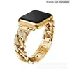 Adecuado para Correa de Apple Watch con Cadena de Mezclilla de una Sola Fila Incrustada de Diamantes Correa de Reloj iWatch S10 S11 Huawei Samsung