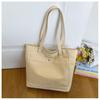 Bolsa de Lona Feminina Estudante Universitária Aula Grande Capacidade Bolsa de Ombro 2025 Nova Moda Carta Commuter Casual Bolsa Tote