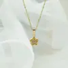 Colgante de Acero Inoxidable Estilo Europeo y Americano Redondo en Forma de Corazón Simple con Circonita, Accesorio de Collar para Mujer, Acero de Titanio, No se Desvanece, Lujo Ligero