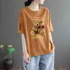 Excedente de Comercio Exterior Transfronterizo Marca Grande Etiqueta Cortada Estilo Mamá Camiseta de Manga Corta para Mujer Verano Diseño Único Top