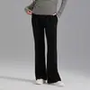 Pantalones acampanados de pierna ancha, suaves y fluidos para mujer, de tiro alto con cintura elástica, diseñados para cubrir las caderas y crear un efecto adelgazante, pantalones acampanados casuales blancos, adecuados para el trabajo o el uso diario