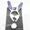 Diadema de Conejo con Lentejuelas de Peluche de Pascua Transfronteriza Set de Tres Piezas Orejas Diadema Pajaritas Festival Infantil Actuación Camino
