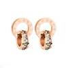 Diseño de Lujo Accesible de Nicho Cadena para Clavícula Simple y Versátil Collar con Doble Anillo Romano Acero de Titanio Oro Rosa de 18 Quilates Accesorios para Collares
