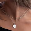 Colar Casual de Contas Redondas em Disco Duplo para Mulheres Design de Nicho Ins Elegante Colar Clavicular Corrente Clavicular Feminina Corrente Popular