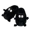 Pantufas de Inverno Femininas Personalizadas Fofas de Bolinha Preta Pequena de Pelúcia Baotou de Algodão com Sensação de Cocô para Casa de Solado Macio Sapatos de Confinamento