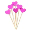 Cor do Bolo Bolo Doce Inserção Rosa/Inserção com Palito Rosa/Layout Criativo de Mesa de Sobremesa Pacote com 10