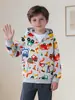 Venta directa de fábrica de sudaderas con estampado de coche de dibujos animados de moda estilo europeo y americano, chaquetas de punto de algodón tipo cárdigan para niños, venta al por mayor