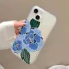 Elegante Funda Azul Floral Adecuada para iPhone 17 Pro Max, iPhone 17, Apple 16/15 Funda Mate de Cobertura Total, Funda de Cobertura Total para iPhone 14