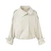 SELECCIÓN DEL PERSONAL Gabardina Vintage de Solapa Alta Corta de Doble Botonadura de Gama Alta para Mujer, Chaqueta de Caza de Corte Holgado W359