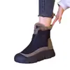 Botas de nieve casuales de invierno 2026 para mujer, estilo nuevo, de suela gruesa, caña alta, con cremallera frontal, zapatos de algodón cálidos con forro polar y botines peludos