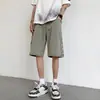 Comércio exterior camuflagem verão estilo coreano soltos esportivos casuais calça de comprimento médio calça de sete pontos masculina acima do joelho perna larga tendência marca jeans