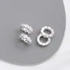 Espaçador de Zircônia de Cor Forte e Duradoura com Revestimento Prateado Espesso Espaçador de Floco de Neve de Ouro Branco com Zircônio Contas Espaçadoras para Montagem de Joias Acessórios