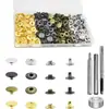 Para transfronteiriço 100 conjuntos 12,5mm quatro cores ferro 633 botões invisíveis de pressão botões de pressão de metal botões urgentes conjunto de ferramentas