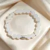 Pulseira fofa de gato baguete, design doce com contas, simples e versátil, estética de alta moda, pulseira para casais e melhores amigos como presente