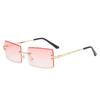 Nuevas Gafas de Sol de Moda Europea y Americana sin Montura, con Acabado de Recorte, Cuadradas, Degradadas Multicolor, para Mujer, Gafas de Sol de Moda Transfronteriza