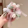 Laço de Cabelo de Renda Doce, Scrunchie de Luxo Estilo Coreano, Laço de Cabelo Extra-Grande para Coque, Corda de Cabelo para Rabo de Cavalo, Acessório de Cabelo