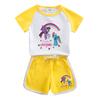 Ropa de Pony Traje de Verano para Niñas 2023 Nuevo Verano Niños Camiseta de Manga Corta Shorts Pijama Delgado