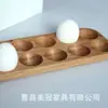 Huevera de Madera Madera Maciza Hogar Doble Fila Adornos para Huevos Rejilla para Huevos Acabado de Refrigerador Caja de Almacenamiento de Alimentos Huevera