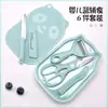 Juego de Cuchillos de Acero Inoxidable para Cocina de Comida para Bebés, Cuchillo para Cortar Verduras, Tabla de Cortar, Utensilios de Cocina, Cuchillo para Frutas, Pelador, Cuchillo Antibacteriano