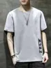Camiseta de manga curta 2024 novo verão rede T712 manga curta preto e branco azul cinza cáqui M-4XL preto e branco cor P6 P7