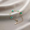Pulseira Yunyao Inoxidável Mais Vendida Internacionalmente em Aço Titânio para Mulheres com Trevo de Cinco Folhas e Incrustação de Diamante, Personalidade Estilo Ins, Galvanoplastia a Vácuo 18K