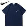 Ropa de Hombre Transfronteriza Verano Nuevo Manga Caída de Alta Calidad Camiseta de Algodón Puro para Hombre Suelta de Marca de Moda Color Sólido Camiseta Deportiva Corta para Mujer