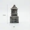 Pavilhão Pequeno Estilo Japonês de Resina Simulada Micro Paisagismo Jardinagem Bonsai Escritório Casa Desktop Nicho Artesanato Ornamento