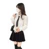 Camisa blanca ajustada a la cintura para mujer Nueva primavera estilo preppy pura chica hot manga abullonada camisa corta conjunto de uniforme jk