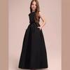 Vestido Princesa de Cetim Estilo Novo 2025 para Meninas Fantasia de Performance Infantil para Crianças Pequenas Vestido de Apresentador