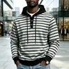 Sudadera con capucha a rayas para hombre, nueva prenda fina de moda para primavera y otoño con un toque de alta gama, atuendo moderno para hombre