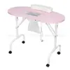 Mesa de Manicure Portátil Dobrável Transfronteiriça com Bolsa de Armazenamento para Aspirador, Estação de Trabalho de Cor Sólida para Manicure e Cuidados com as Unhas