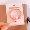Anillo para el cabello tejido con forma de oso rosa súper lindo de estilo coreano para niños, suave, inofensivo, lazo para el cabello diario, accesorios para el cabello para niños