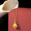 Collar de Loto Gota de Agua para Mujer Elegante Versátil Colgante de Flor Moda Simple Cobre Chapado en Oro Cadena de Clavícula de Loto