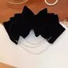 2026 Nuevo Estilo Pinza para el Cabello con Lazo Grande de Terciopelo Rojo, Accesorio para el Cabello para Niñas, Tocado de Princesa Nupcial de Borla de Alta Gama