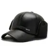 Gorros de invierno para hombres de mediana edad y mayores, gorras de béisbol cálidas para papás, gorras forradas de polar para abuelos, gorras con protección para los oídos forradas de polar para hombres mayores