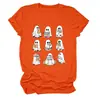 Amazon eBay Tienda Independiente Casual Linda Divertida Camiseta de Manga Corta con Cuello Redondo de Fantasma Leyendo un Libro para Mujer para Exportación