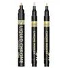 Pluma de Pintura Metálica Oro, Plata, Cobre, Cromado, Pluma de Pintura Metálica para Colorear Modelos, Marcador de Pintura Metálica para Retoques Espejo, Empaquetado Individualmente