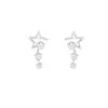 Pendientes de Borla con Estrella de Zircón Super Brillantes Estilo Coreano para Mujer, Pendientes Elegantes de Lujo Ligero de Nicho de Gama Alta, Impresionantes Accesorios para Orejas