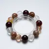 [Sombra y Color de Piedra] Pulsera de Cristal Blanco Natural para Mujer Más Fácil de Combinar Flor Roja Pegamento Mille Capa Pulsera Fantasma al por Mayor