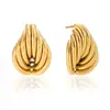 Design Silencioso e Elegante, Estilo Clássico Aço Inoxidável Dourado 18K Linhas de Junção em Coração Envoltas em Brincos Assimétricos em Camadas Múltiplas