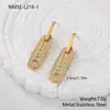 Pendientes Nuevos de Acero Inoxidable Transfronterizos, Personalizados, Modernos y Elegantes, Clips de Papel, No se Desvanecen, Pendientes con Color Conservado Chapados en Oro de 18K para Mujer